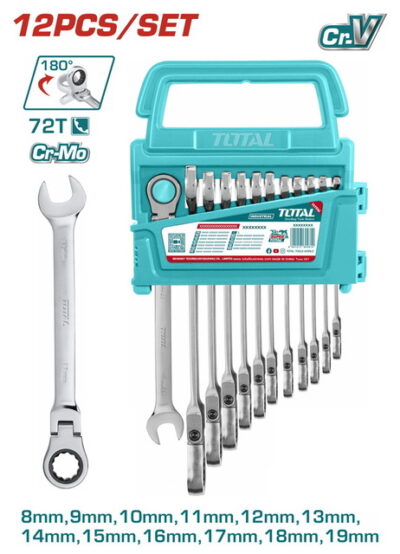 TOTAL ΕΠΑΓΓ. ΣΕΤ ΓΕΡΜ/ΓΩΝΑ ΚΑΣΤΑΝΙΑΣ ΜΕ ΣΠΑΣΤΗ ΚΕΦΑΛΗ 12ΤΕΜ / 8 - 19mm (THT102RK5126)