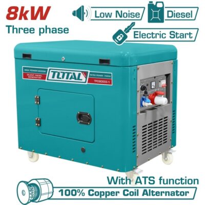 TOTAL ΓΕΝΝΗΤΡΙΑ DIESEL ΤΡΙΦΑΣΙΚΗ ΚΛΕΙΣΤΟΥ ΤΥΠΟΥ 8.000W ΜΕ ΑΥΤΟΜ. ΜΕΤΑΓΩΓΙΚΟ ΠΙΝΑΚΑ ATS (TP280003-1)