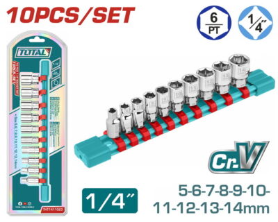 TOTAL ΕΠΑΓΓ. ΣΕΤ ΚΑΡΥΔΑΚΙΑ 1/4" 10ΤΕΜ (THT1411023)