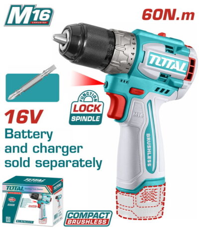 TOTAL ΕΠΑΓΓ. ΔΡΑΠ/ΒΙΔΟ ΜΠΑΤ. Li-ion 16V / 60Nm ΧΩΡΙΣ ΜΠΑΤΑΡΙΑ & ΦΟΡΤΙΣΤΗ (TDLI16681)