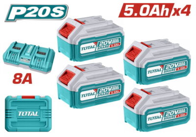 TOTAL ΕΠΑΓΓ. ΣΕΤ 4τεμ ΜΠΑΤ. TFBLI2053 Li-ion 20V / 5Ah + 1τεμ ΤΑΧΥΦΟΡΤΙΣΤΗΣ TFCLI2082 (TFBCLI20285E)