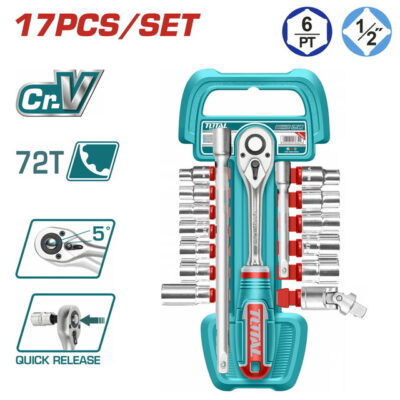 TOTAL ΕΠΑΓΓ. ΣΕΤ ΚΑΣΤΑΝΙΑ 1/2" ΜΕ ΚΑΡΥΔΑΚΙΑ 17ΤΕΜ (THT121171)