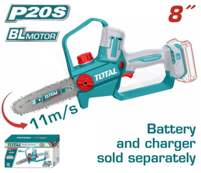TOTAL ΕΠΑΓΓ. ΑΛΥΣΟΠΡΙΟΝΟ ΚΛΑΔ. ΜΠΑΤ. Li-ion 20V / 8" ΧΩΡΙΣ ΜΠΑTΑΡΙΑ & ΦΟΡΤΙΣΤΗ BL Motor (TGSLI2088)