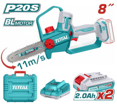 TOTAL ΕΠΑΓΓ. ΣΕΤ ΑΛΥΣΟΠΡΙΟΝΟ ΚΛΑΔ ΜΠΑΤ Li-ion 20V / 8" / 2Ah / 2 ΜΠΑΤ ΣΕ ΒΑΛΙΤΣΑ BL Motor (TGSLI20882E)
